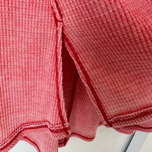 FREE PEOPLE KAI HENLEY BABY DOLL LONG SLEEVE RED SIZE SMALL - Picture 9 of 14